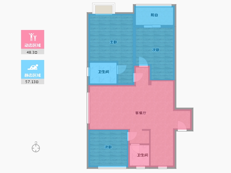 江苏省-宿迁市-如意庄园-90.00-户型库-动静分区