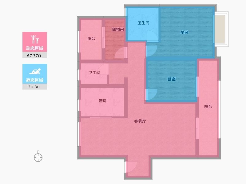 甘肃省-兰州市-绿地智慧金融城-93.54-户型库-动静分区