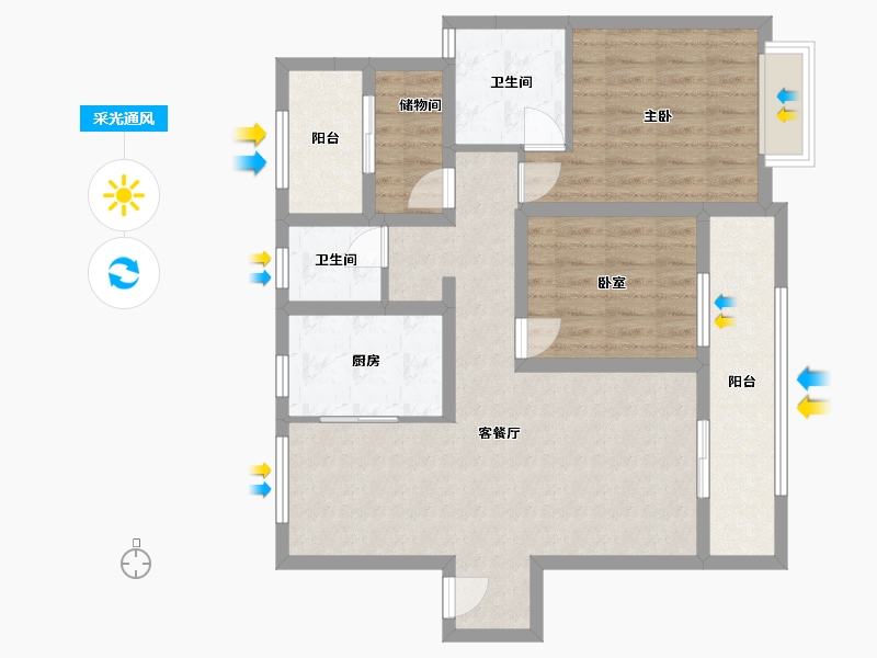 甘肃省-兰州市-绿地智慧金融城-93.54-户型库-采光通风