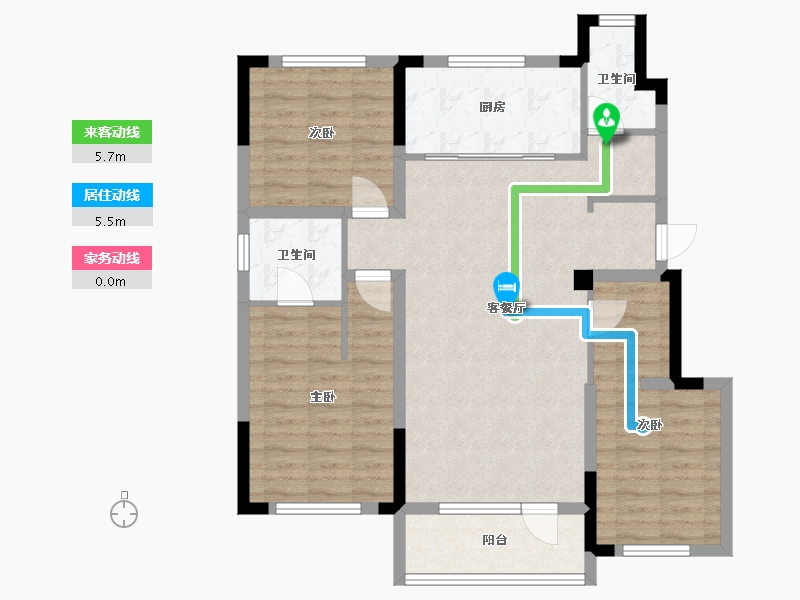 辽宁省-沈阳市-中金时代启城-96.00-户型库-动静线