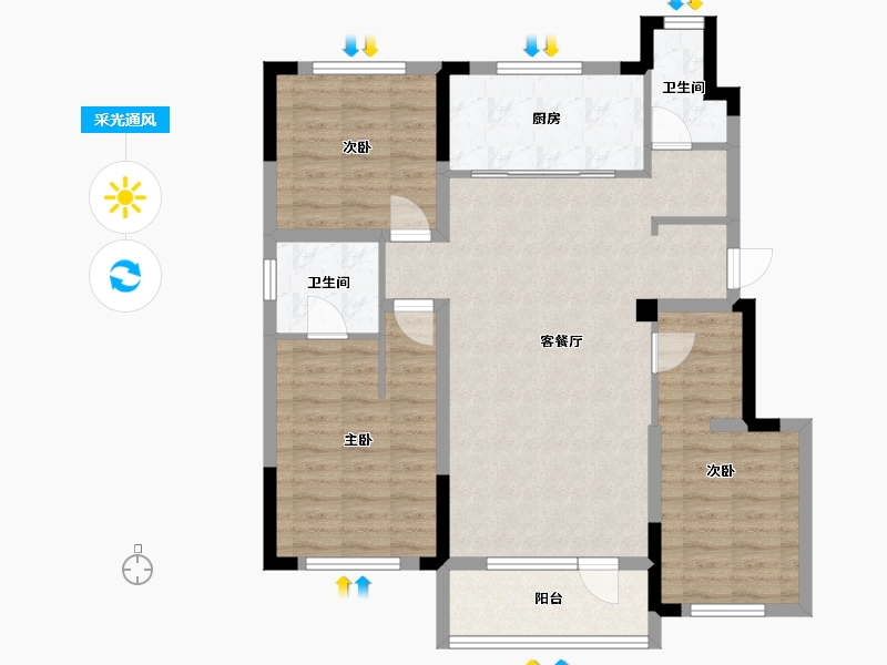 辽宁省-沈阳市-中金时代启城-96.00-户型库-采光通风