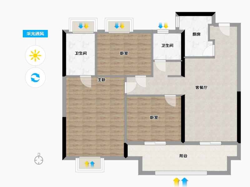 江苏省-苏州市-洛克公园-99.00-户型库-采光通风