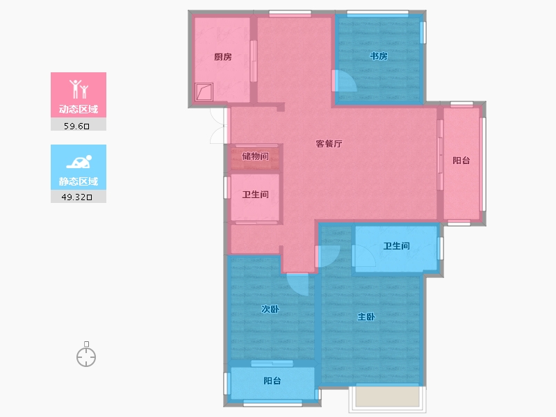 湖北省-宜昌市-智禧湾-99.68-户型库-动静分区