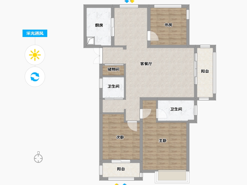 湖北省-宜昌市-智禧湾-99.68-户型库-采光通风