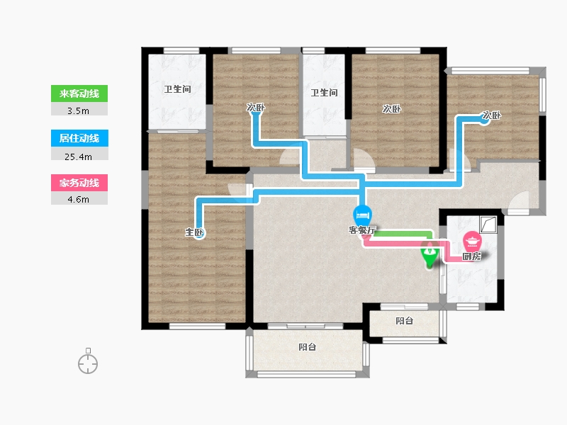 四川省-成都市-碧桂园海昌天澜-141.00-户型库-动静线