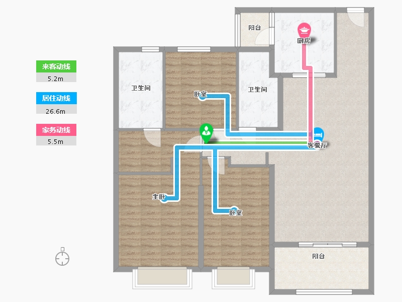 江苏省-扬州市-恒大华府-133.71-户型库-动静线