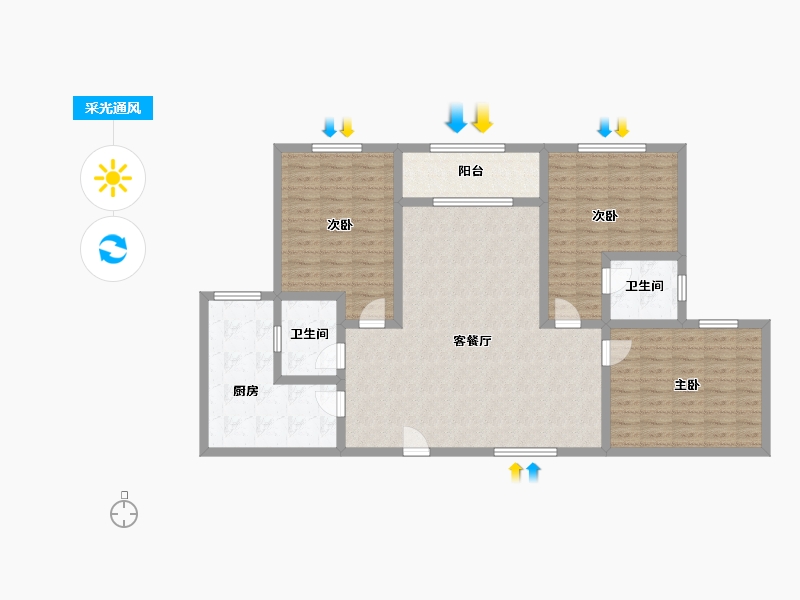 河北省-石家庄市-颐园-118.00-户型库-采光通风