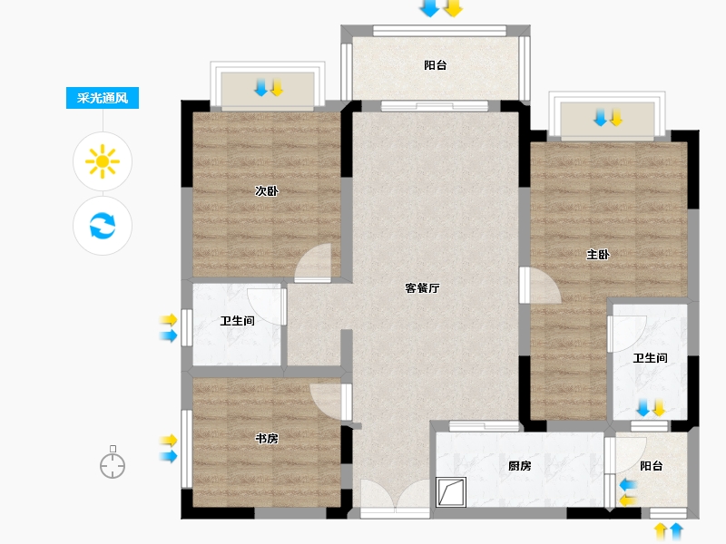 四川省-成都市-成都融创文旅城-95.10-户型库-采光通风