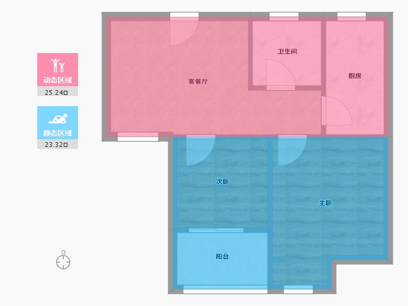 江苏省-苏州市-华元嘉元-49.47-户型库-动静分区