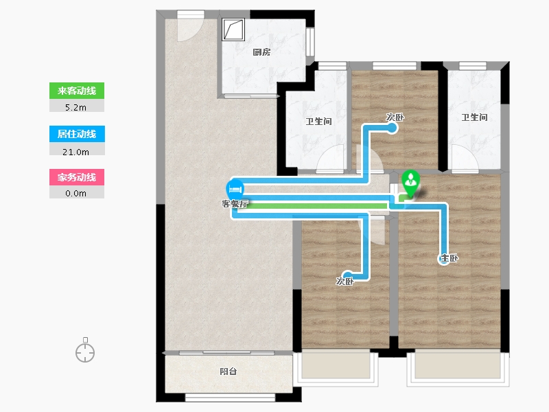 内蒙古自治区-包头市-伊泰华府荟-92.52-户型库-动静线