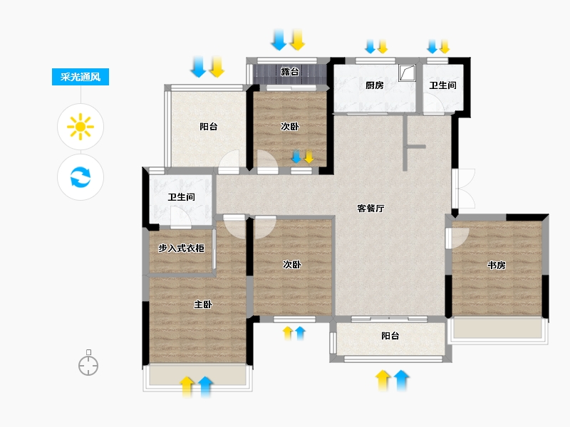 河南省-许昌市-中建观湖珑府-109.60-户型库-采光通风