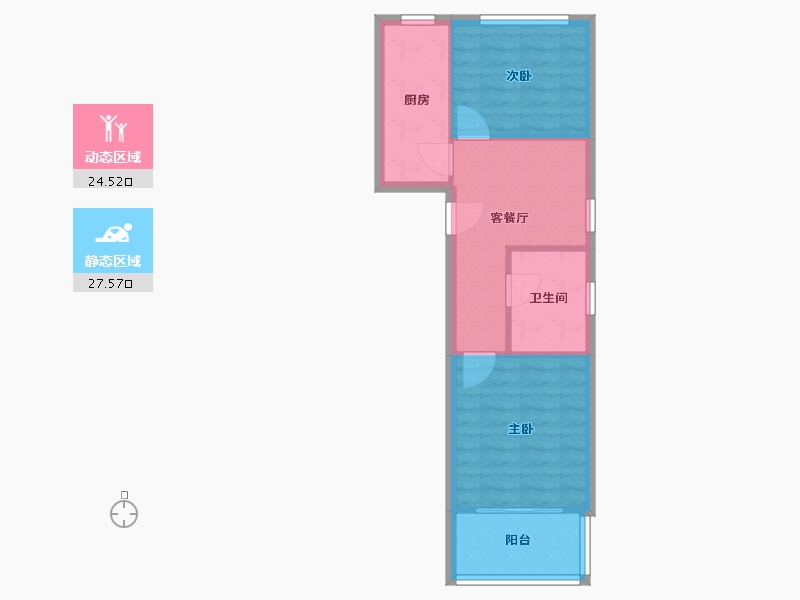 浙江省-杭州市-三宝郡庭-南区-51.19-户型库-动静分区