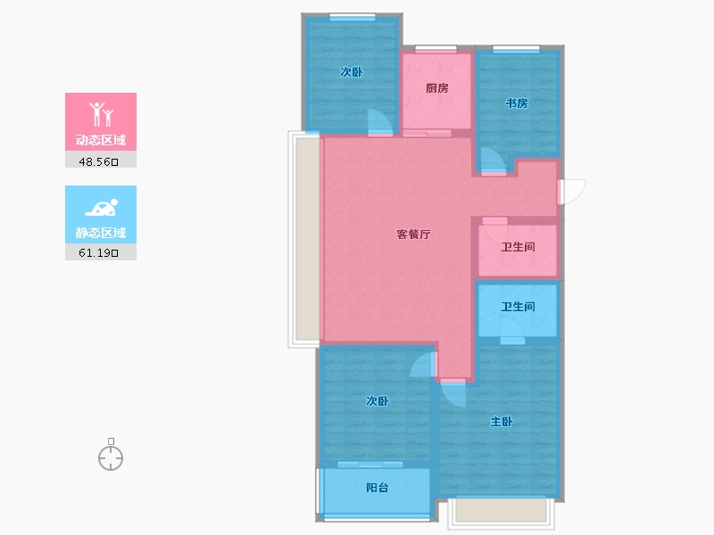 浙江省-杭州市-招商天澜里-106.55-户型库-动静分区