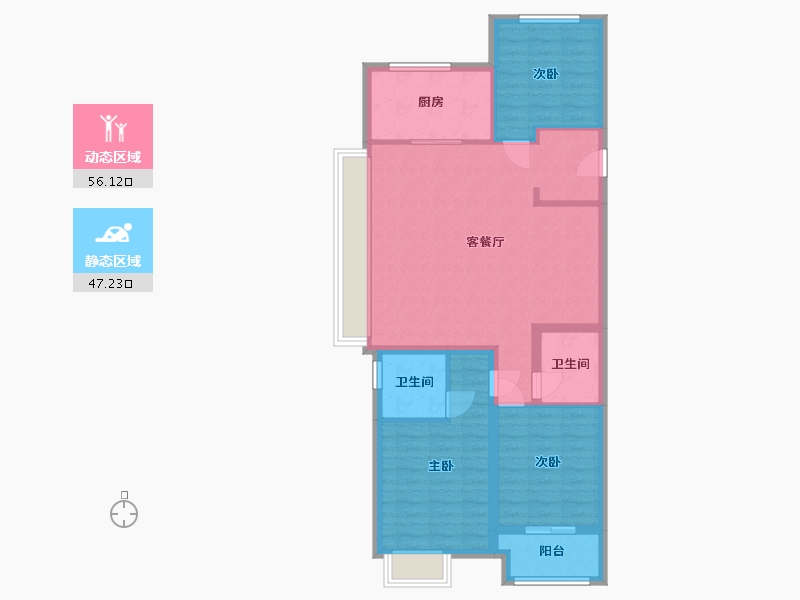 河北省-石家庄市-万科新都会-108.00-户型库-动静分区