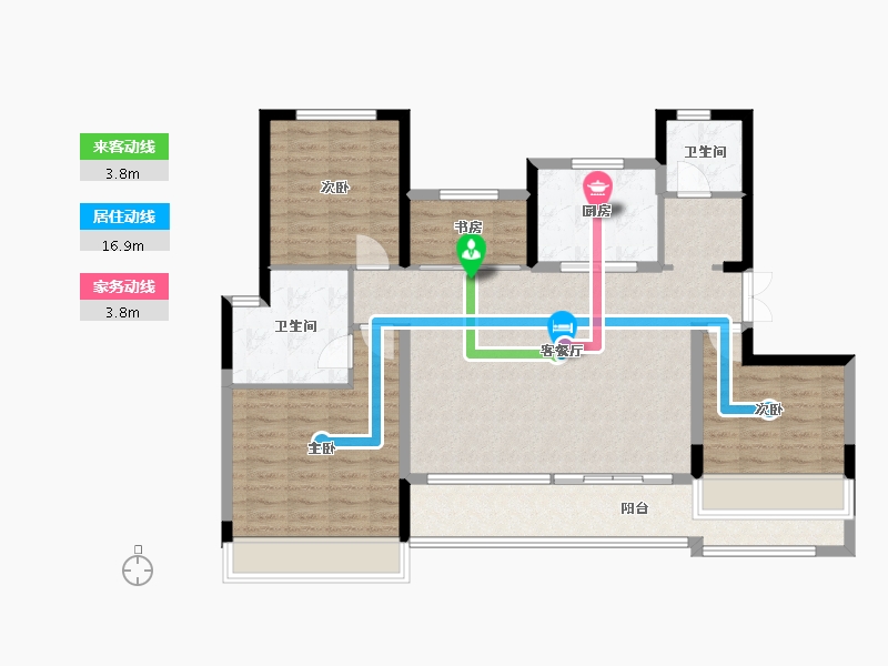 河南省-许昌市-中建观湖珑府-104.80-户型库-动静线