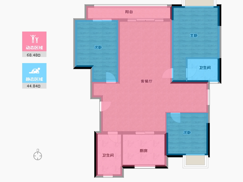 江苏省-无锡市-红豆首府二期-102.00-户型库-动静分区