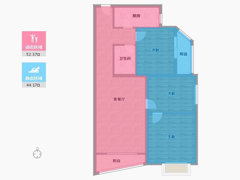 北京-北京市-福海北区-88.71-户型库-动静分区