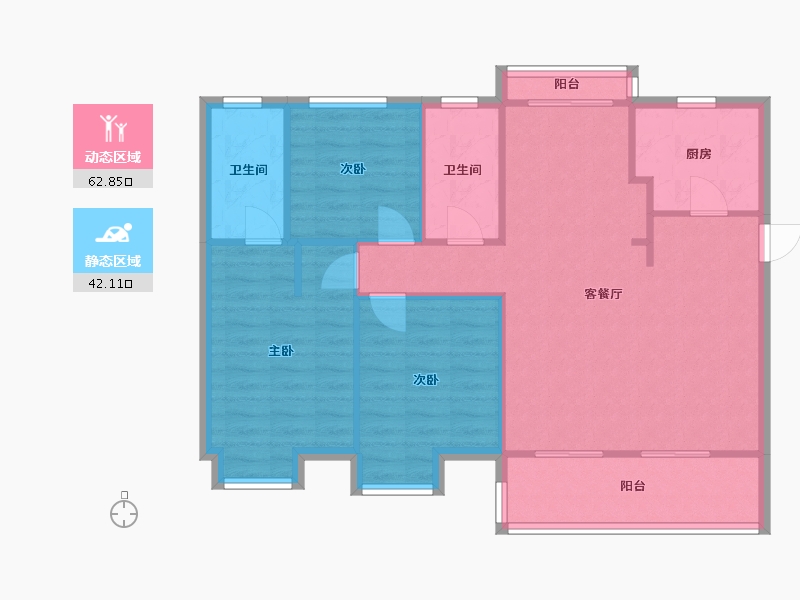 湖北省-武汉市-联投驿园-一期-107.20-户型库-动静分区