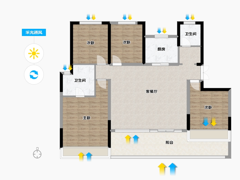 河南省-许昌市-中建观湖珑府-124.00-户型库-采光通风