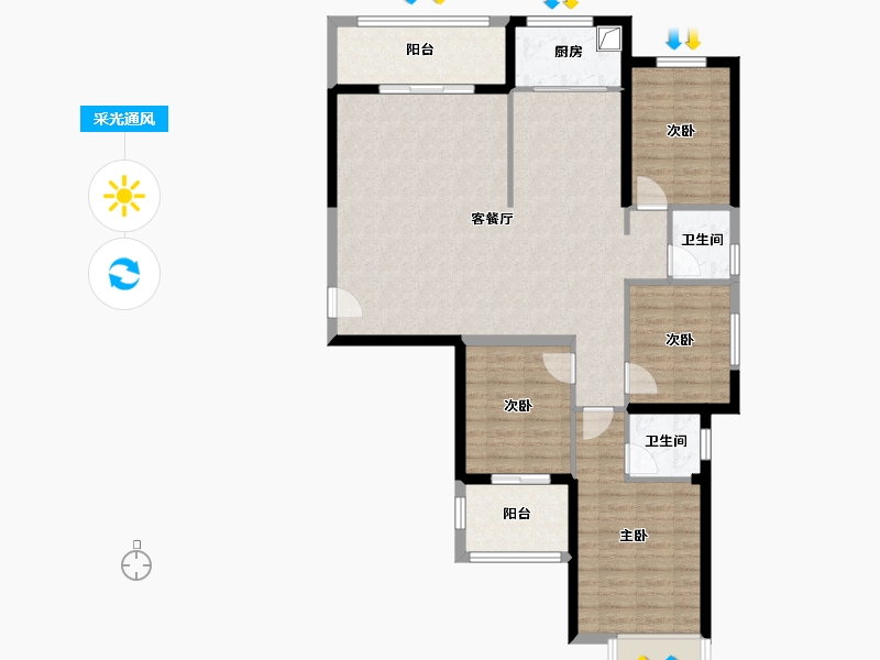 福建省-漳州市-林内新苑-111.78-户型库-采光通风