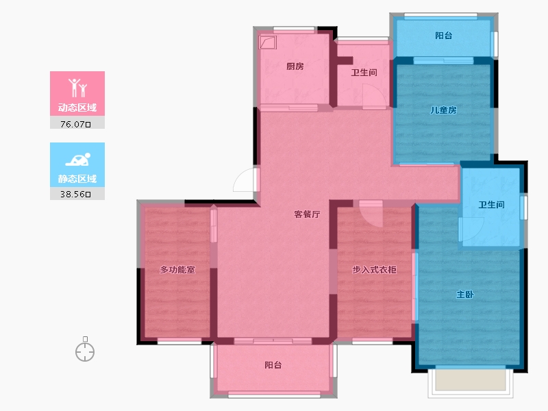 江苏省-苏州市-顶峰丽景嘉园-107.00-户型库-动静分区