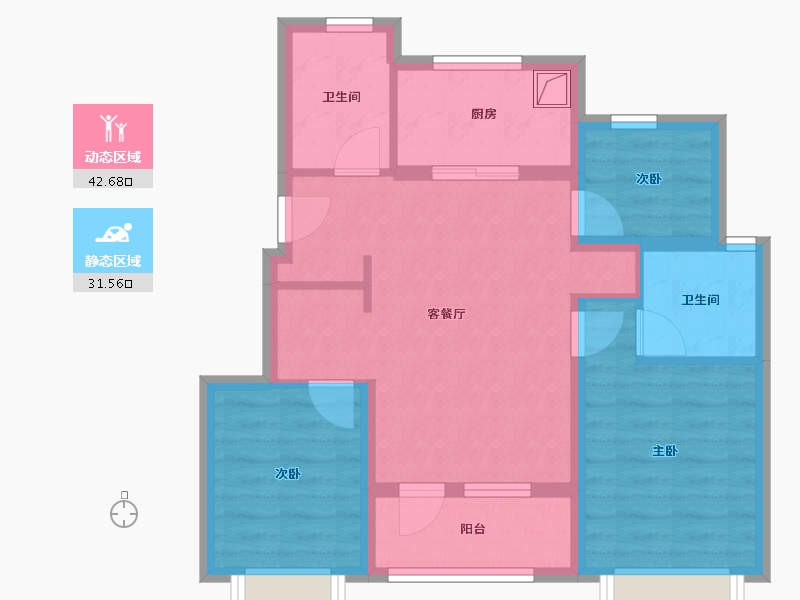 北京-北京市-中建京西印玥-71.20-户型库-动静分区