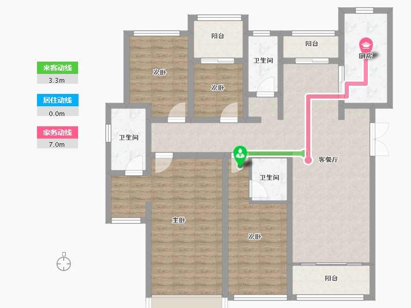 山东省-济南市-鲁能领秀城中央公园-144.80-户型库-动静线