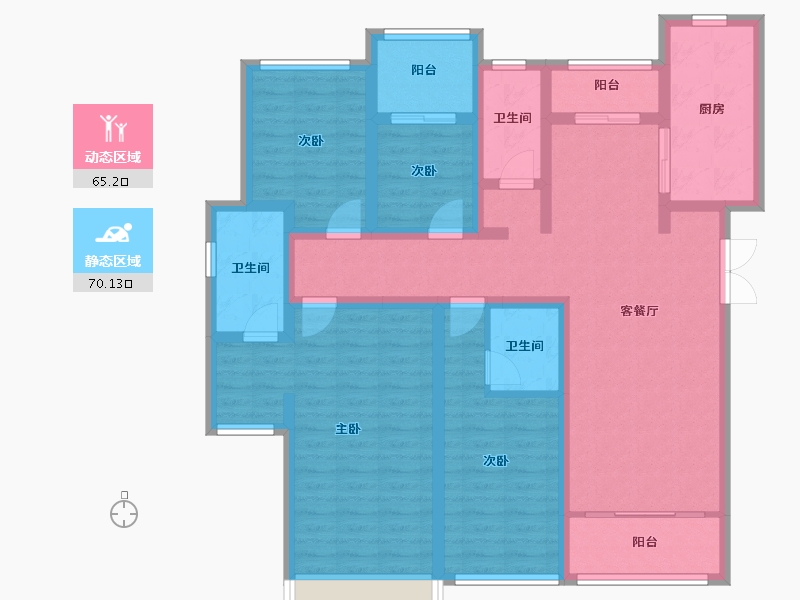 山东省-济南市-鲁能领秀城中央公园-144.80-户型库-动静分区