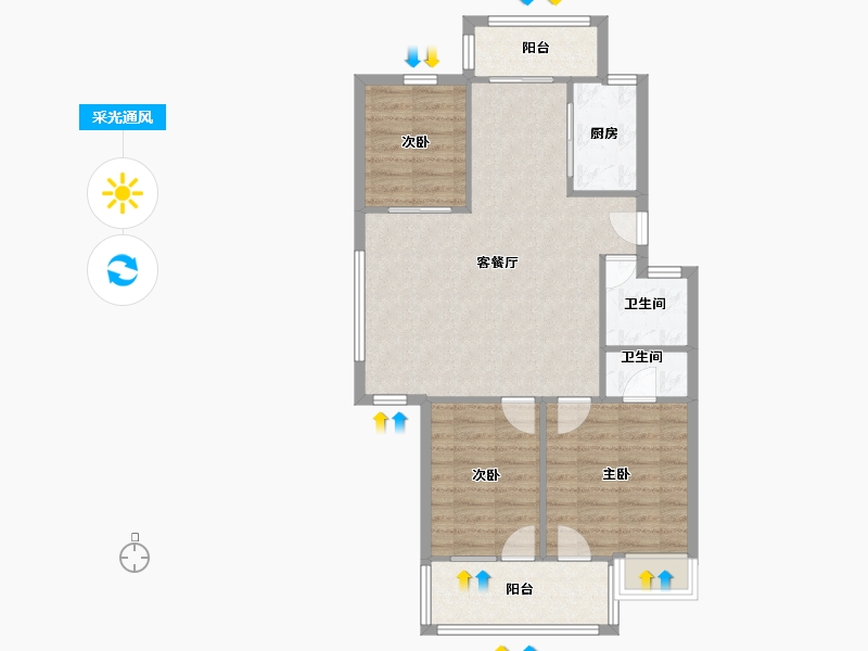 福建省-福州市-正祥万升-94.00-户型库-采光通风