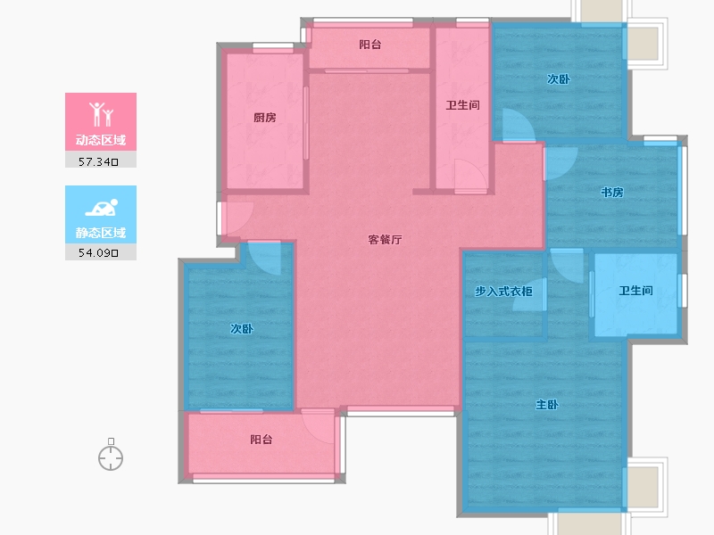 浙江省-杭州市-亲亲家园-二期-108.34-户型库-动静分区