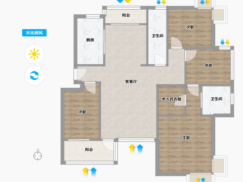 浙江省-杭州市-亲亲家园-二期-108.34-户型库-采光通风