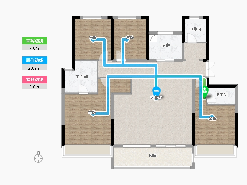 河南省-许昌市-中建观湖珑府-136.80-户型库-动静线