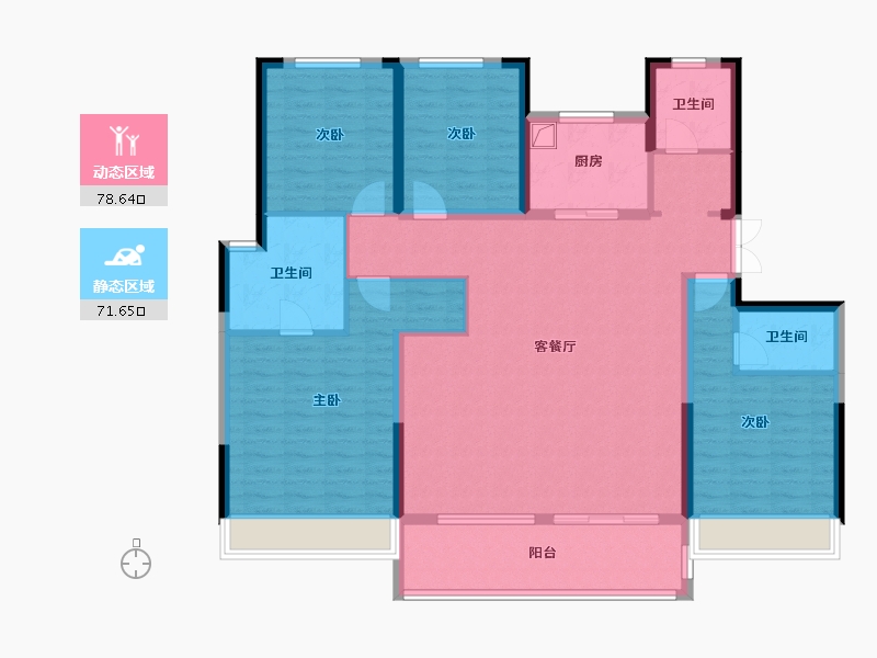 河南省-许昌市-中建观湖珑府-136.80-户型库-动静分区