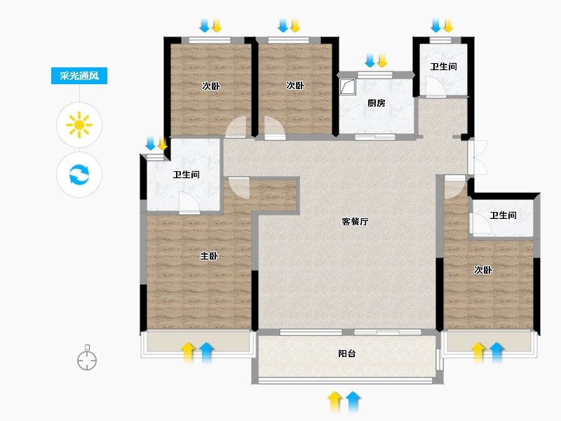 河南省-许昌市-中建观湖珑府-136.80-户型库-采光通风