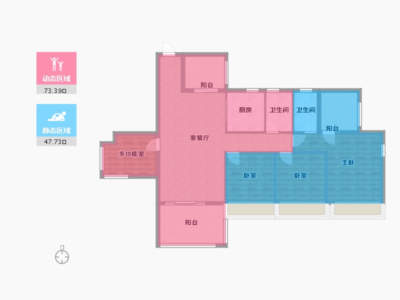 广东省-湛江市-万洲悦华府-100.86-户型库-动静分区