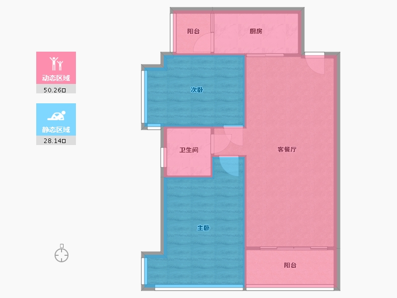 湖南省-长沙市-恒大雅苑-70.40-户型库-动静分区