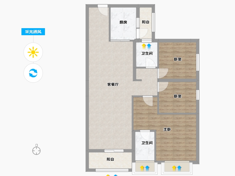 广东省-佛山市-顺控博悦湾-91.00-户型库-采光通风