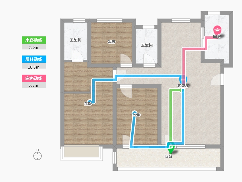 河北省-承德市-红创城市广场-105.60-户型库-动静线