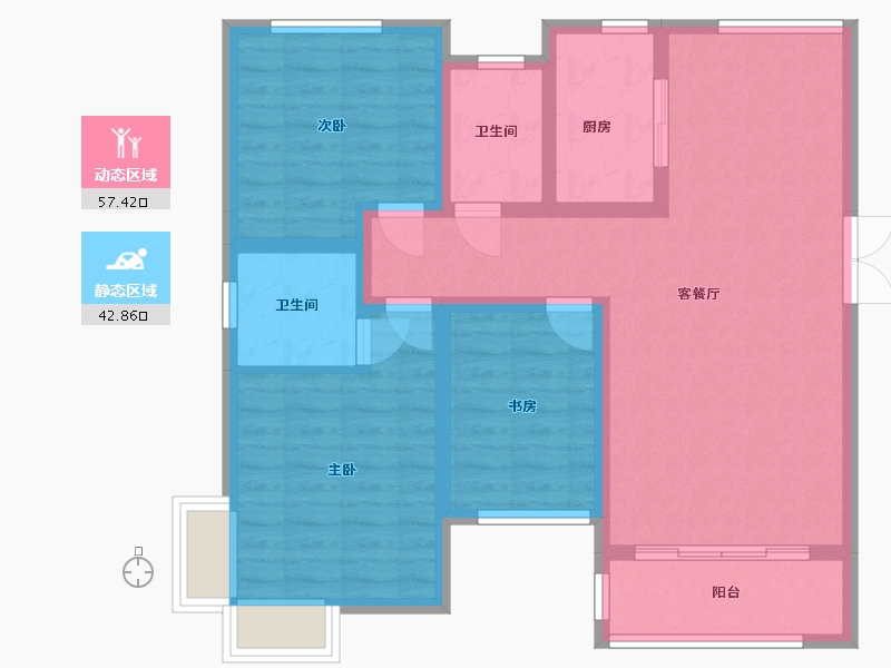 山西省-运城市-外滩玺园-100.66-户型库-动静分区