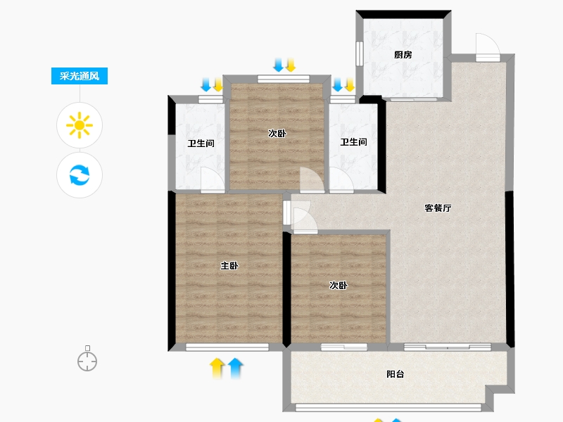 福建省-泉州市-和樾-98.00-户型库-采光通风