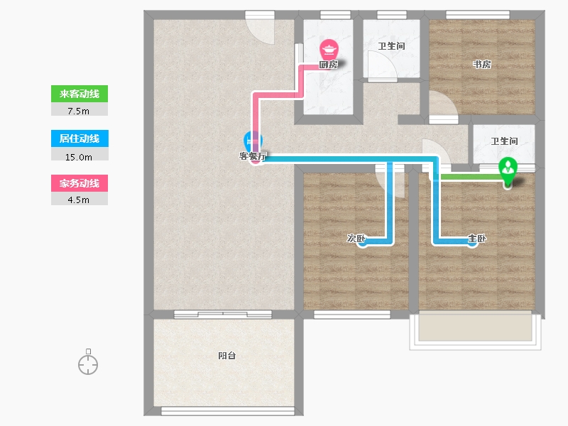 河南省-鹤壁市-浩元名府-87.68-户型库-动静线