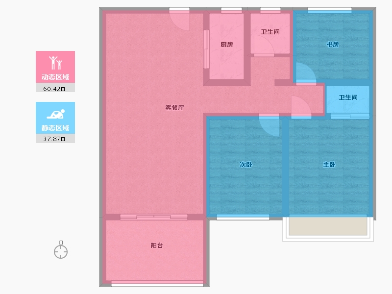 河南省-鹤壁市-浩元名府-87.68-户型库-动静分区