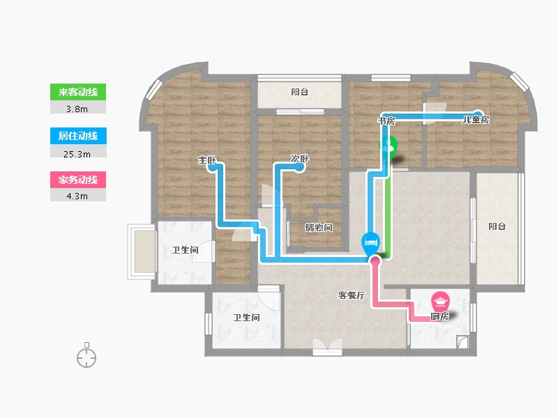 浙江省-台州市-万家华庭-140.00-户型库-动静线