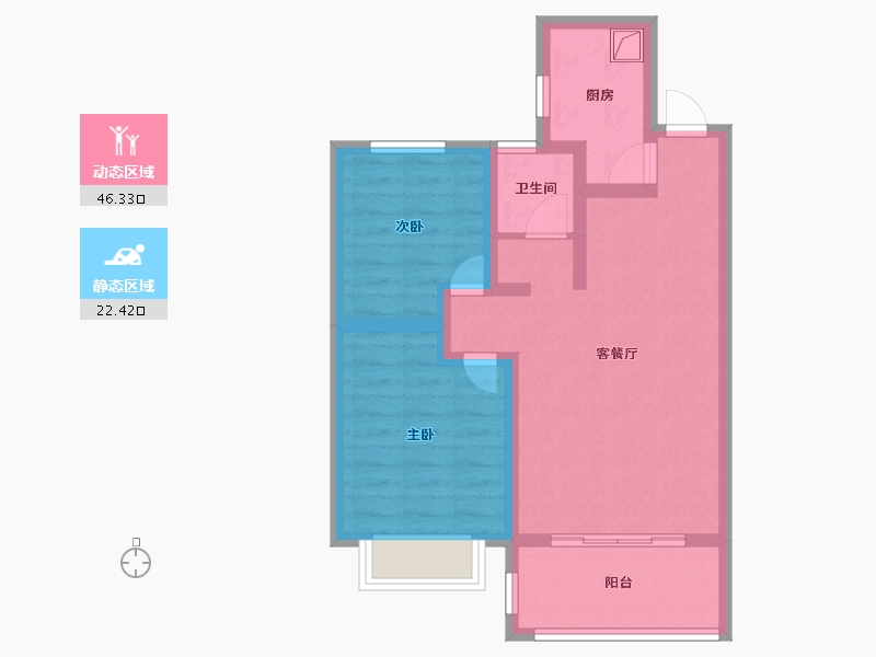 陕西省-宝鸡市-恒源华府-76.29-户型库-动静分区