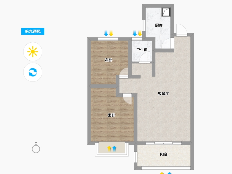 陕西省-宝鸡市-恒源华府-76.29-户型库-采光通风