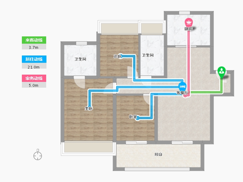 江苏省-苏州市-铂湾澜庭-93.60-户型库-动静线