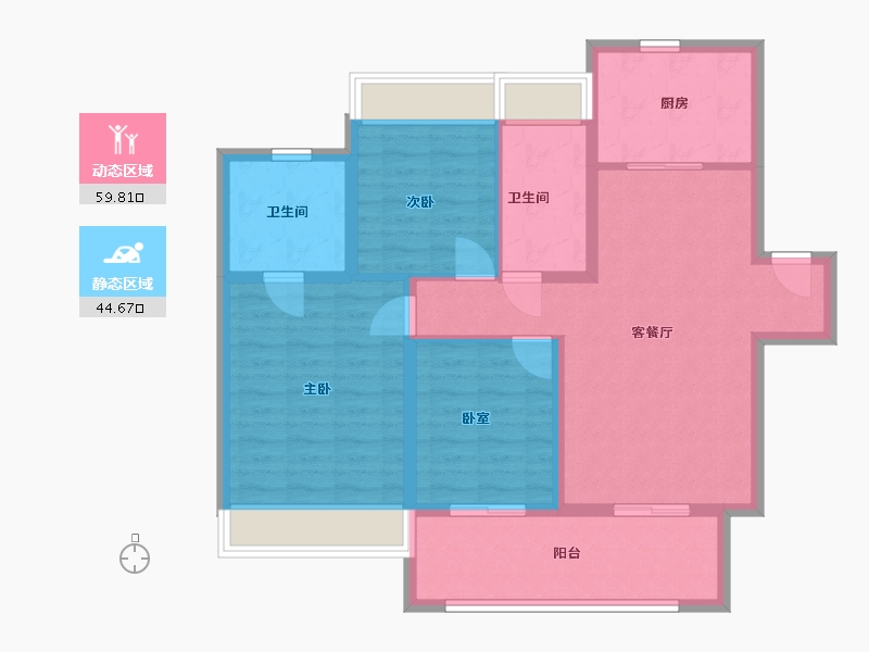 江苏省-苏州市-铂湾澜庭-93.60-户型库-动静分区