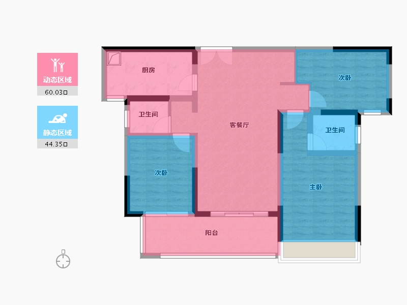 河南省-南阳市-鑫联两相府-92.80-户型库-动静分区