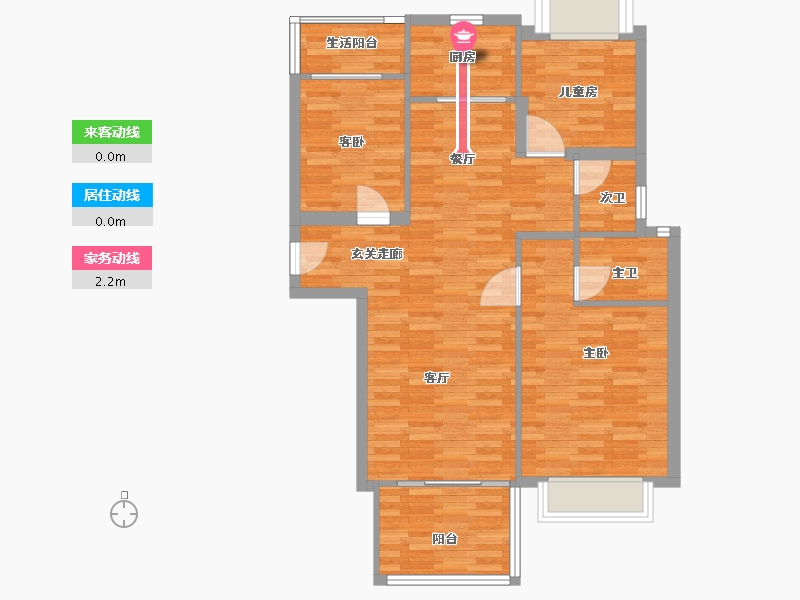 湖南省-长沙市-碧桂园翘楚棠Y1,Y2,Y5栋118㎡户型-87.13-户型库-动静线