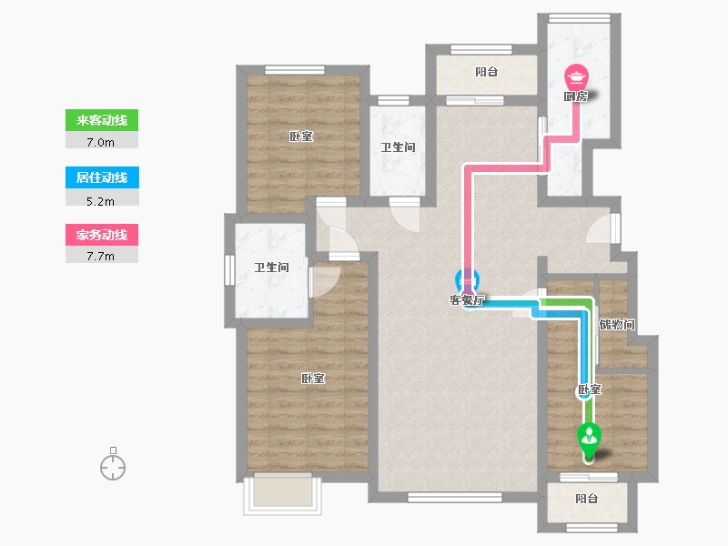 河北省-石家庄市-敬业新苑-103.20-户型库-动静线